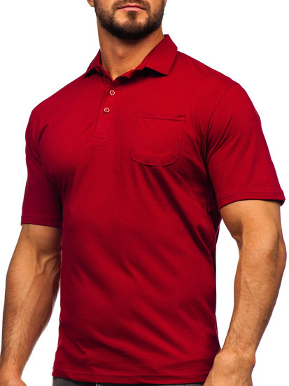 Tricou polo din bumbac bordo Bolf 143006