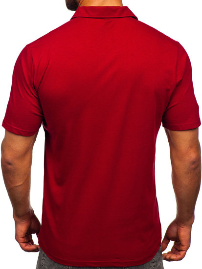 Tricou polo din bumbac bordo Bolf 143006