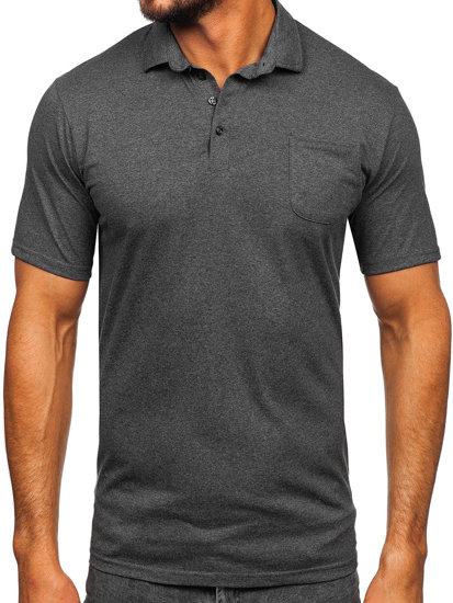 Tricou polo din bumbac grafit Bolf 143006