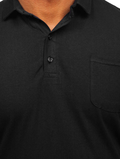 Tricou polo din bumbac negru Bolf 143006