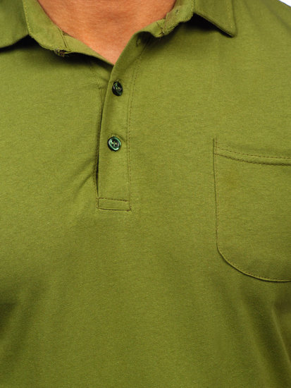 Tricou polo din bumbac verde Bolf 143006