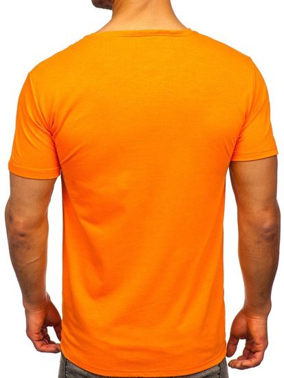 Tricou portocaliu cu imprimeu Bolf Y70005