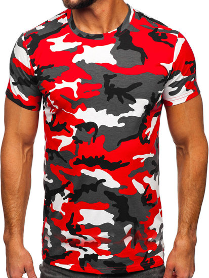 Tricou roșu cu imprimeu army Bolf 8T233