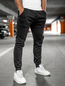  Pantaloni joggers cargo călduroși negri Bolf HW2173