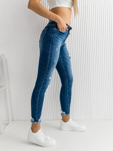 Blugi bleumarin skinny cu curea dame Bolf S3958-C