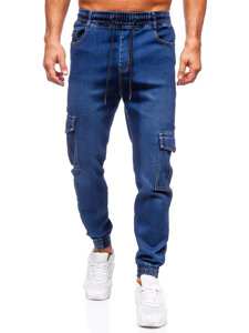 Blugi joggers cargo bleumarin Bolf 8101