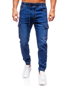 Blugi joggers cargo bleumarin Bolf 8123