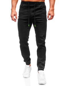 Blugi joggers cargo negri Bolf 8105