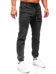 Blugi joggers cargo negri Bolf 9101