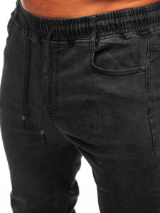 Blugi joggers cargo negri Bolf 9102