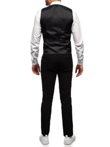 Compleu negru vestă și pantaloni Bolf 0014