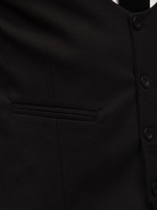 Compleu negru vestă și pantaloni Bolf 0014