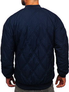 Geacă bleumarin bomber tip baseball matlasată Bolf 84M3020