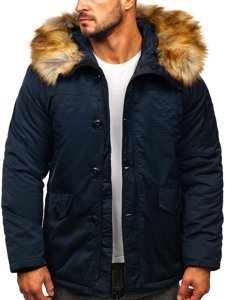 Geacă de iarnă parka alaska bleumarin Bolf JK355