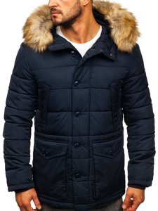 Geacă de iarnă parka alaska bleumarin Bolf JK361