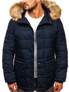 Geacă de iarnă parka alaska bleumarin Bolf JK361