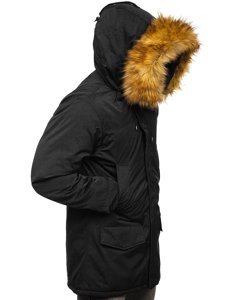 Geacă de iarnă parka alaska neagră Bolf HZ8109