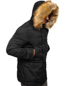 Geacă de iarnă parka alaska neagră Bolf JK361