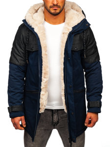 Geacă de iarnă parka bleumarin Bolf 22M116