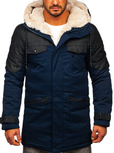 Geacă de iarnă parka bleumarin Bolf 22M116