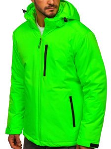 Geacă de iarnă sport verde-neon Bolf HH011