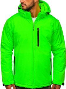 Geacă de iarnă sport verde-neon Bolf HH011