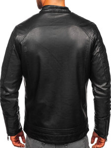 Geacă de piele biker izolata termic neagra Bolf 92531