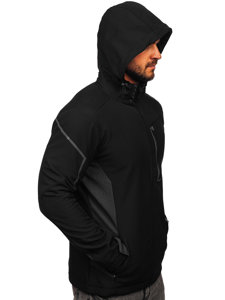 Geacă neagră softshell Bolf HM191