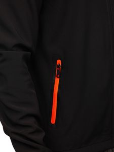 Geacă neagră softshell bărbați Bolf KS2181