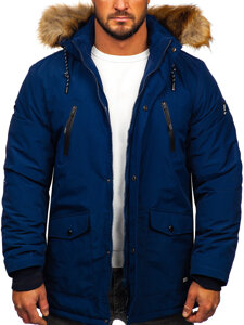 Geacă parka de iarnă alaska bleumarin Bolf WX032C