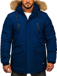 Geacă parka de iarnă alaska bleumarin Bolf WX032C