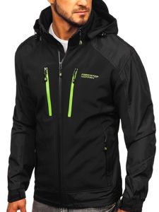 Geacă softshell bărbați negru-verde Bolf P191