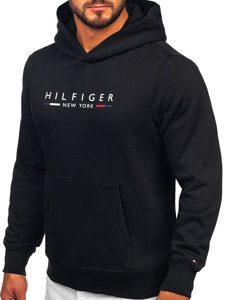 Hanorac negru pentru bărbați cu imprimeu cangur, Tommy Hilfiger MW0MW29301