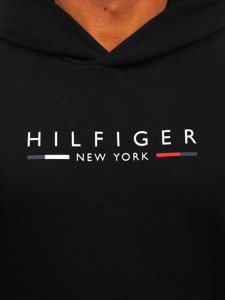 Hanorac negru pentru bărbați cu imprimeu cangur, Tommy Hilfiger MW0MW29301