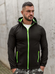 Jachetă softshell de tranziție pentru bărbați, negru și verde Bolf HH017A