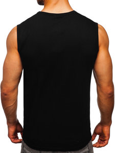 Maiou negru tank top cu imprimeu Bolf 14804