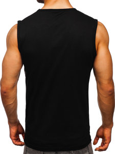 Maiou negru tank top cu imprimeu Bolf 14821