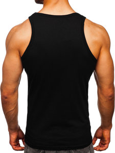 Maiou negru tank top cu imprimeu Bolf 14848