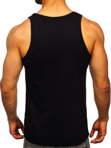 Maiou tank top negru cu imprimeu Bolf 14830