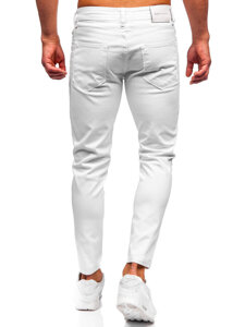 Pantaloni albi pentru bărbați, blugi slim fit Bolf 5877