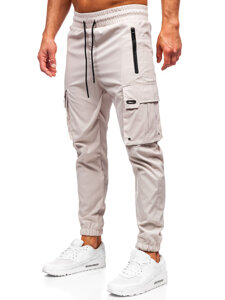 Pantaloni cargo bej Pantaloni de jogging pentru bărbați de la Bolf HSS298