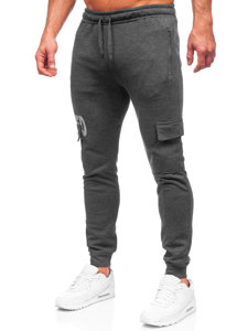 Pantaloni cargo din grafit, pantaloni de jogging pentru bărbați, pantaloni de trening de la Bolf HW2176