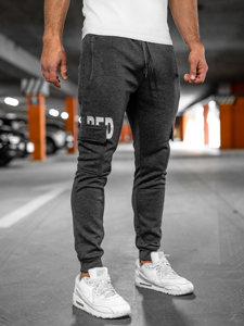 Pantaloni cargo din grafit, pantaloni de jogging pentru bărbați, pantaloni de trening de la Bolf HW2176