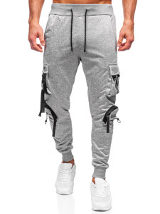 Pantaloni cargo gri pantaloni de jogging pentru bărbați Bolf HS7176