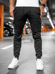 Pantaloni cargo grosi negri Pantaloni de jogging pentru bărbați de la Bolf JX8709A