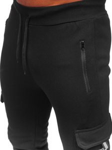 Pantaloni cargo izolați negri, pantaloni de jogging pentru bărbați, pantaloni de trening de la Bolf HW2207