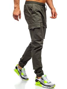 Pantaloni cargo joggers kaki bărbați Bolf 701