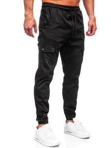 Pantaloni cargo joggers negri Bolf 384A