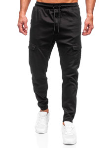 Pantaloni cargo joggers negri Bolf 384A