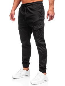 Pantaloni cargo joggers negri Bolf 384A